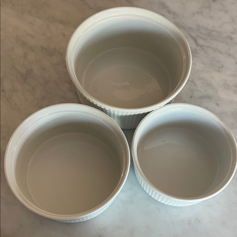 Apilco France White Ceramic Ramekin Set - 3 Piece
